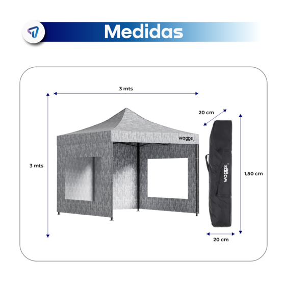Gazebo plegable con paredes - Imagen 2